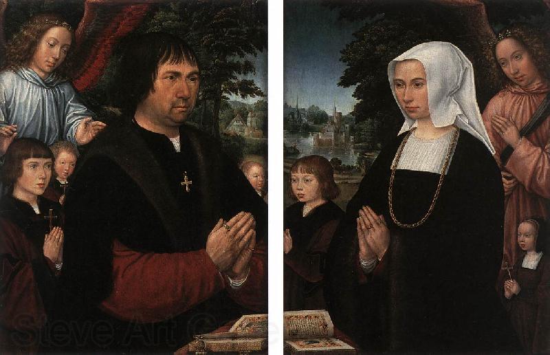 HORENBOUT, Gerard Portraits of Lieven van Pottelsberghe and his Wife sf Germany oil painting art